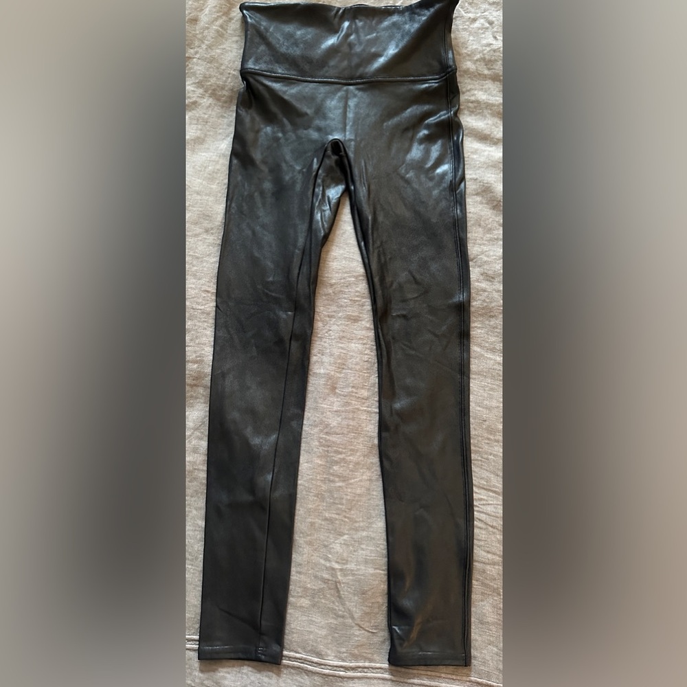 SPANX Black Faux Leather Leggings